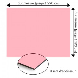 Plaque en aluminium rose clair sur mesure - épaisseur 3 mm