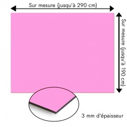 Plaque en aluminium rose pastel sur mesure - épaisseur 3 mm