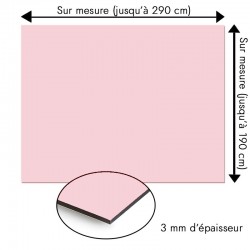 Plaque en aluminium rose dragé sur mesure - épaisseur 3 mm