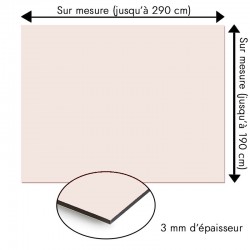 Plaque en aluminium rose poudré sur mesure - épaisseur 3 mm