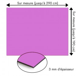 Plaque en aluminium mauve sur mesure - épaisseur 3 mm