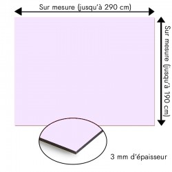Plaque en aluminium violet clair sur mesure - épaisseur 3 mm