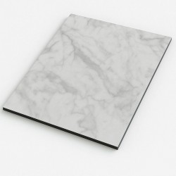 Plaque en aluminium imitation marbre blanc et gris clair sur mesure