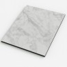 Plaque en aluminium imitation marbre blanc et gris clair sur mesure