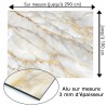 Plaque en aluminium imitation marbre gris et ocre sur mesure