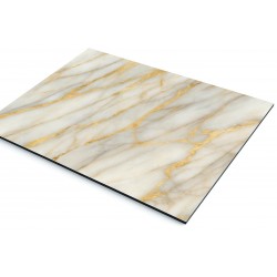 Plaque en aluminium imitation marbre gris et ocre sur mesure