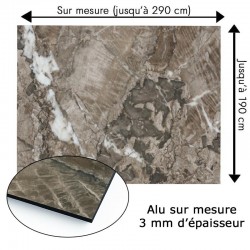 Plaque en aluminium imitation marbre pierre naturelle sur mesure