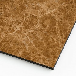 Plaque en aluminium imitation marbre ocre naturel sur mesure