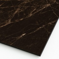 Plaque en aluminium imitation marbre foncé sur mesure