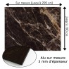 Plaque en aluminium imitation marbre foncé sur mesure