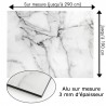Plaque en aluminium imitation marbre blanc et gris sur mesure
